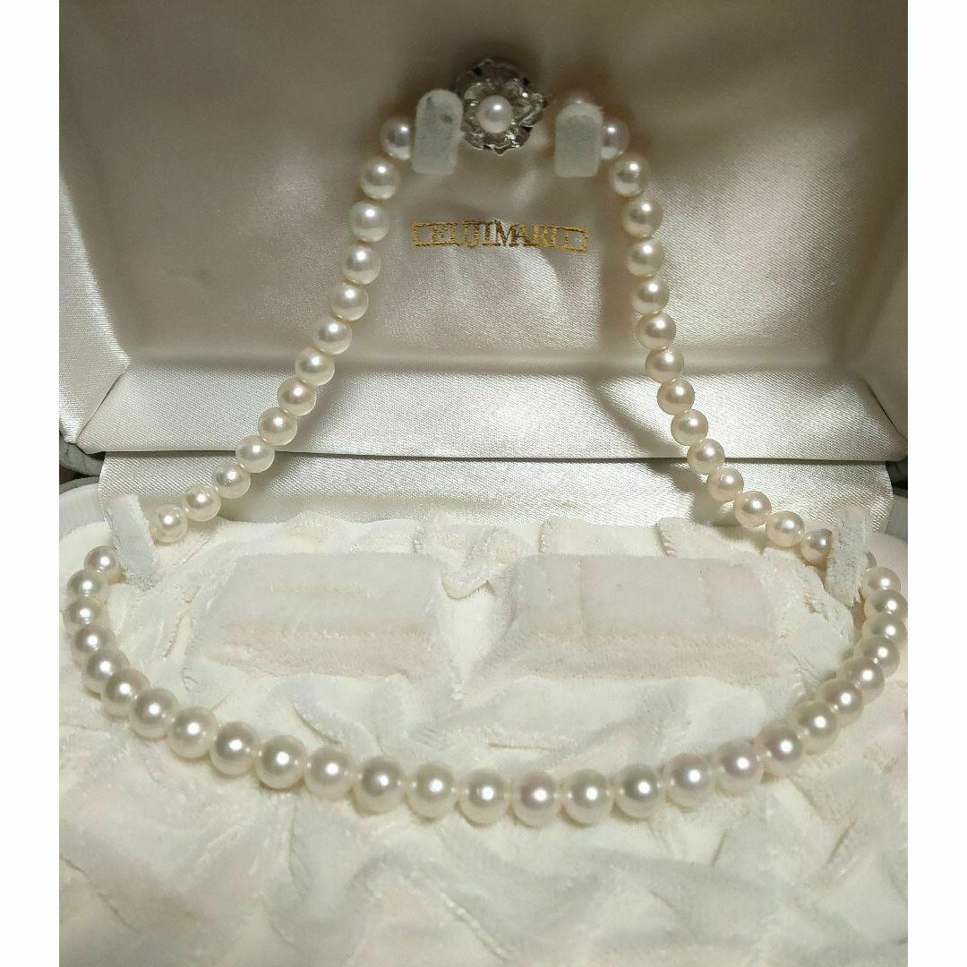 ⑩あこやパールネックレス アコヤ真珠 silver 6.9‐7.3mm 本真珠 レディースのアクセサリー(ネックレス)の商品写真