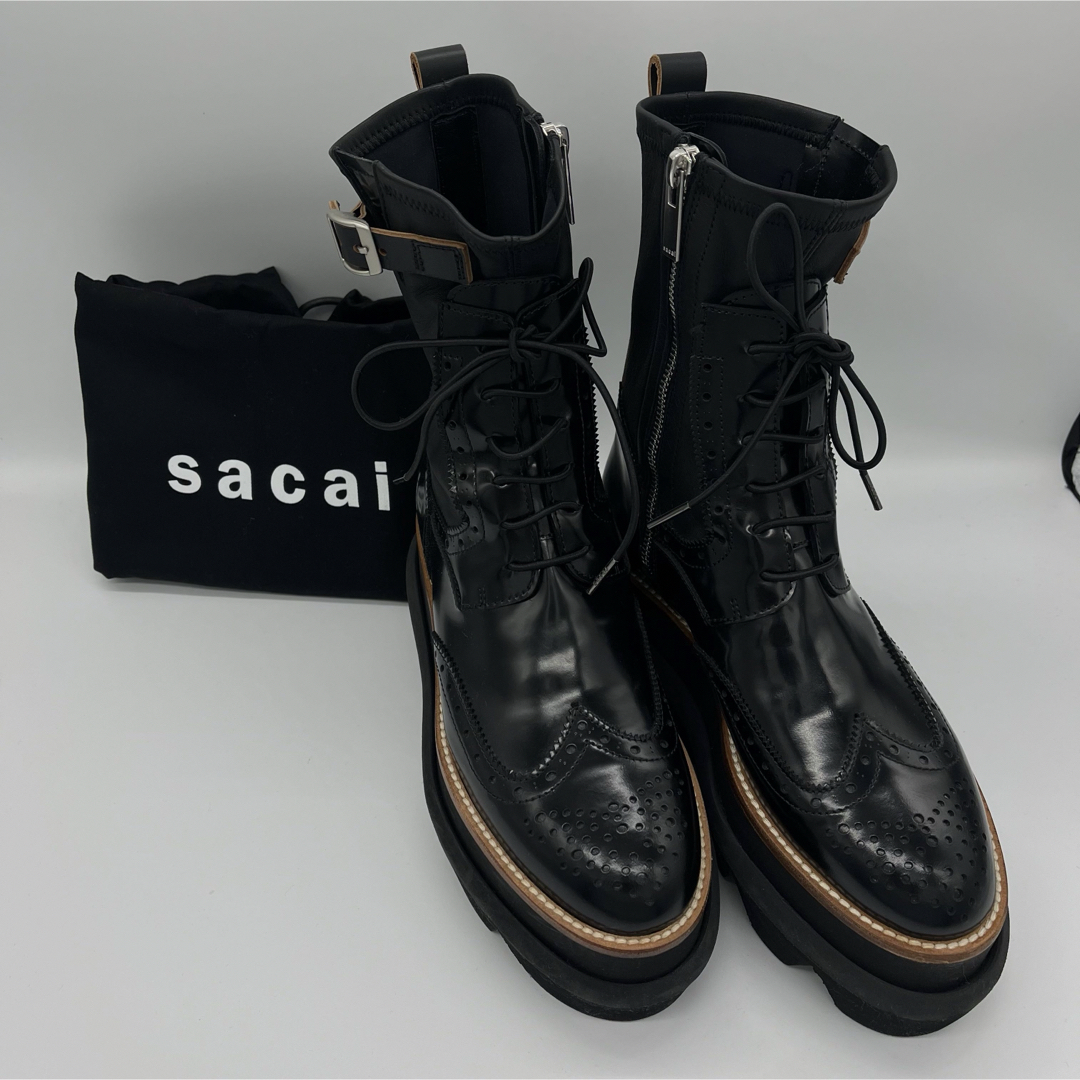 sacai(サカイ)の新品★SACAI サカイ★ウィングチップエンジニアブーツ★size36 レディースの靴/シューズ(ブーツ)の商品写真