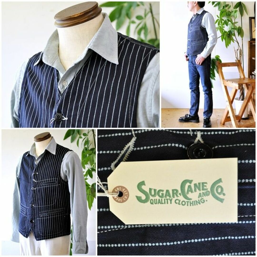 Sugar Cane(シュガーケーン)のウォバッシュワークベスト　シュガーケーン　sugarcane 　12654　M メンズのトップス(ベスト)の商品写真