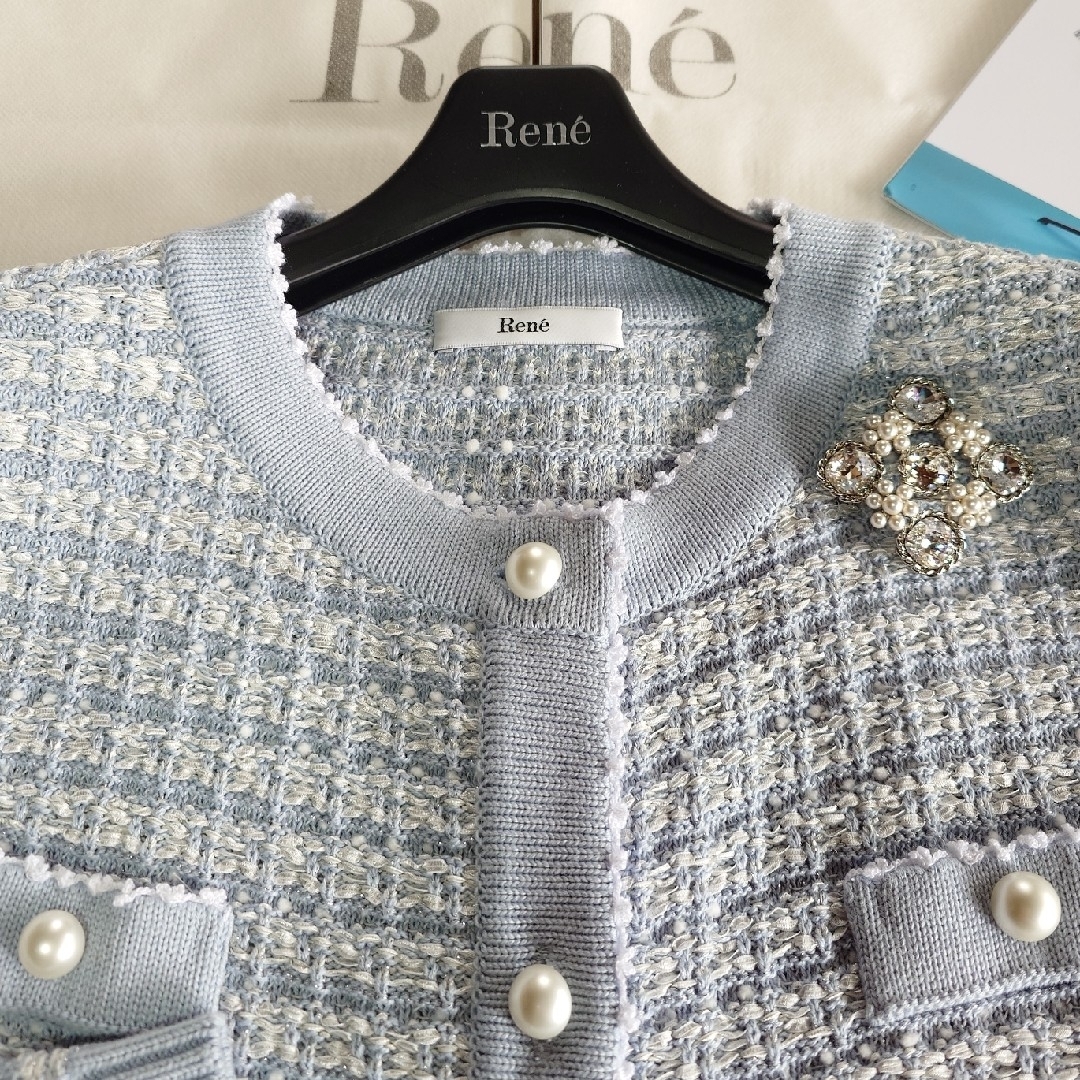 René(ルネ)のご予約品です新品2023 Rene ❁ Long Knit Jacket 36 レディースのジャケット/アウター(ノーカラージャケット)の商品写真