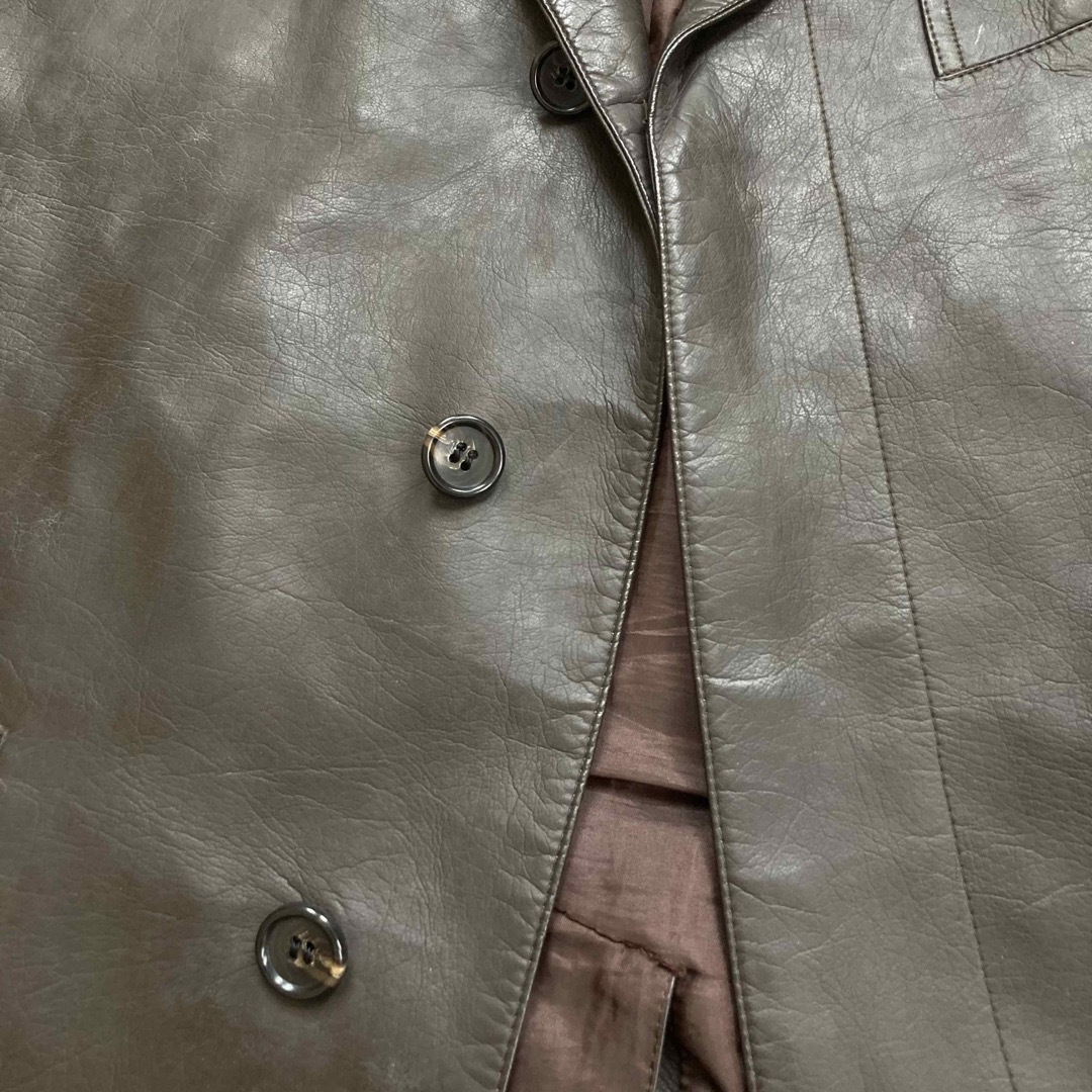 Paul Smith(ポールスミス)の【Paul Smit】ポールスミス フェイクレザー 茶 チェスターコート L メンズのジャケット/アウター(チェスターコート)の商品写真
