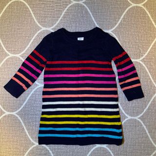 ベビーギャップ(babyGAP)のGAP☆ボーダー ニットワンピース カラフル 80(ニット/セーター)