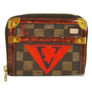 ルイヴィトン(LOUIS VUITTON)のLOUIS VUITTON ルイ・ヴィトン トランスフォームド ジッピー コインパース LVロゴ トロンプルイユ ノワール 美品 18AW ダミエ トランクタイム エベヌ コインケース M52745(コインケース)