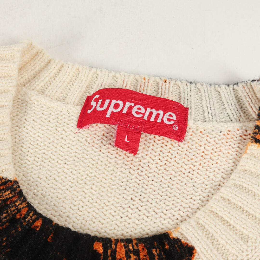 Supreme(シュプリーム)の美品 Supreme シュプリーム ニット サイズ:L 22SS Nate Lowman ネイト・ロウマン バレットホール&フラー コットンニット セーター Nate Lowman Sweater ホワイト 白 トップス 長袖【メンズ】【中古】 メンズのトップス(ニット/セーター)の商品写真