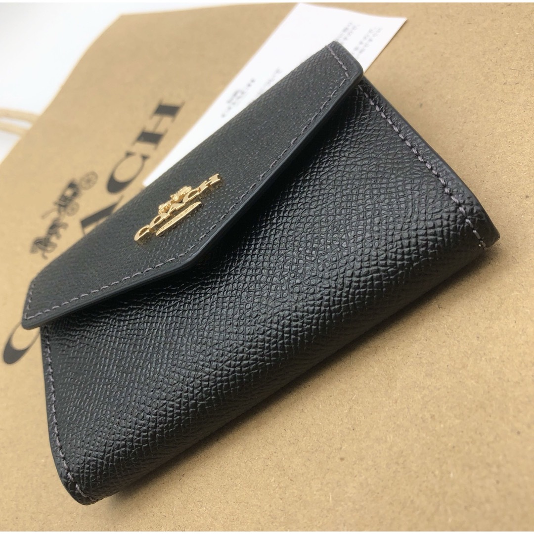 COACH(コーチ)の【COACH☆新品】フラップ カード ケース！ビジネスカードケース！ブラック！ レディースのファッション小物(名刺入れ/定期入れ)の商品写真