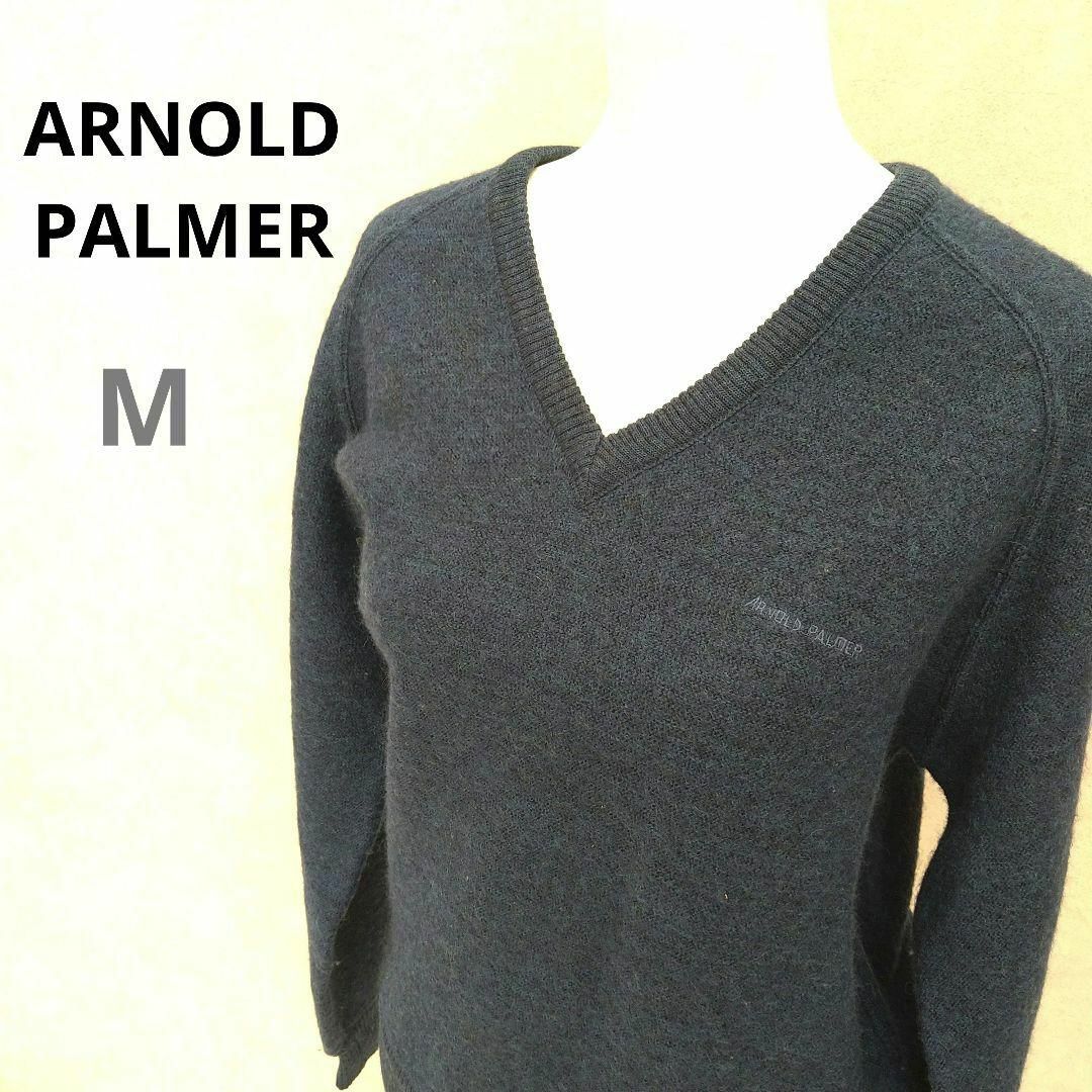 Arnold Palmer(アーノルドパーマー)の【古着】ARNOLD PALMER Vネックニット　ブルー系　M レディースのトップス(ニット/セーター)の商品写真