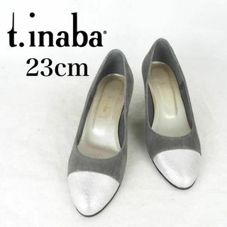 t.inaba*イナバ*パンプス*23cm*グレー*M3490(ハイヒール/パンプス)