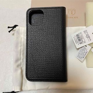 トプカピ(TOPKAPI)の【新品】トプカピ 型押しレザー iPhone12/12Pro 手帳型ケース 黒(iPhoneケース)