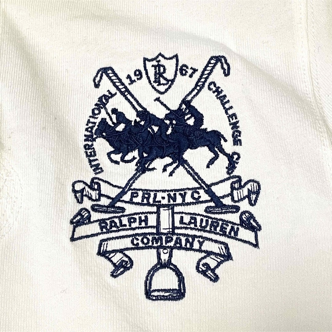 POLO RALPH LAUREN(ポロラルフローレン)のラルフローレン ポロシャツ 長袖 ラグビー 胸元刺繍 ホワイト S 綿100% メンズのトップス(ポロシャツ)の商品写真