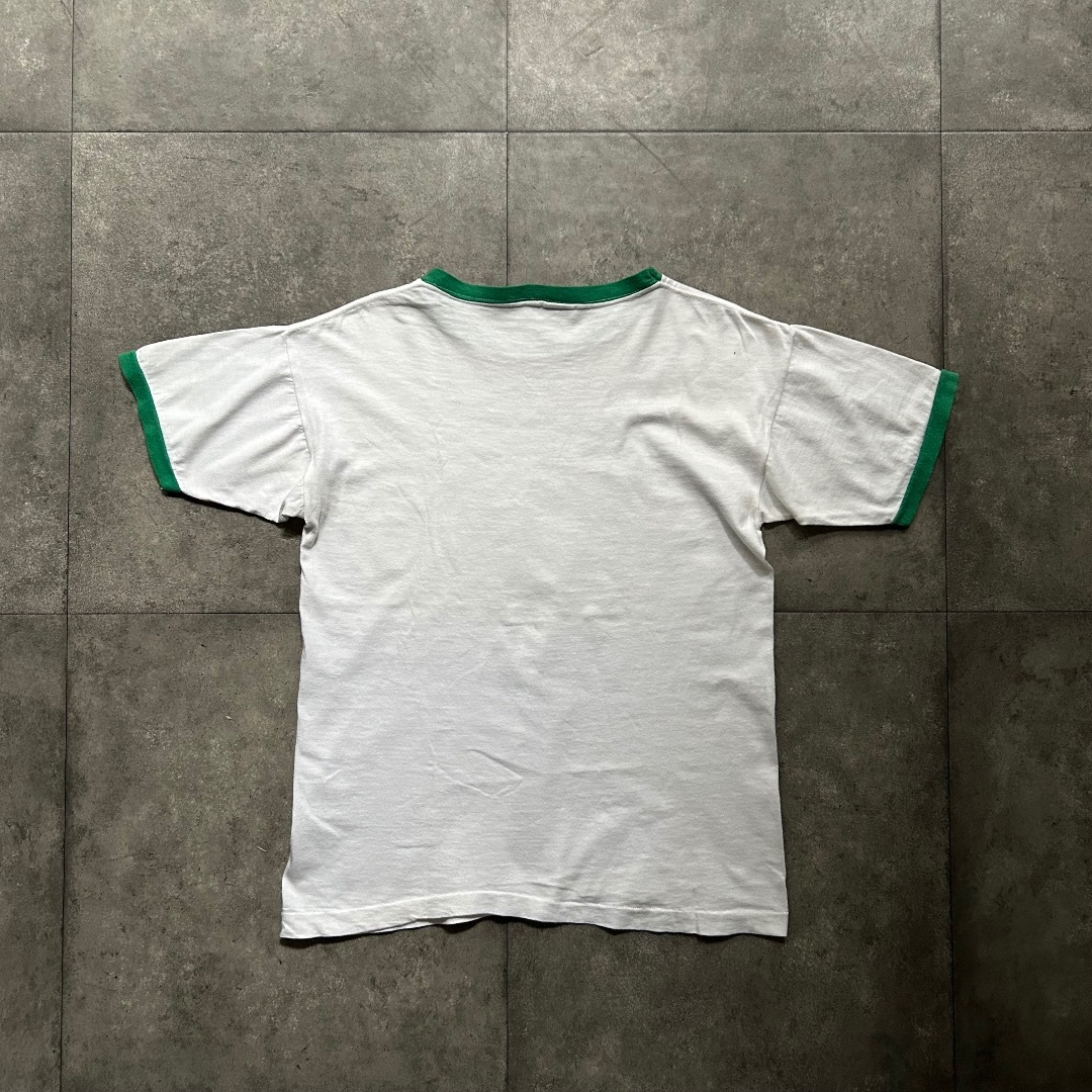 70s チャンピオン リンガーtシャツ USA製 染み込みプリント レッド