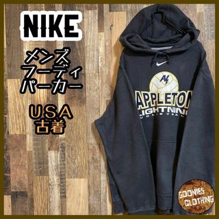 ナイキ(NIKE)のナイキ メンズ フーディ パーカー L バレーボール ロゴUSA古着 90s(パーカー)