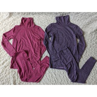 ユニクロ(UNIQLO)のユニクロ★ヒートテック 上下 花柄 姉妹コーデ 130&140★未使用m(その他)