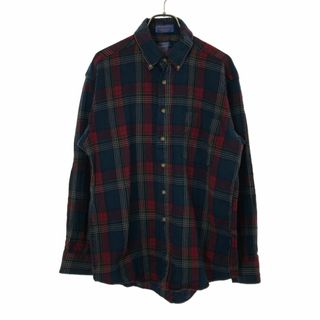 ペンドルトン(PENDLETON)のペンドルトン チェック 長袖 ウール ボタンダウンシャツ Ｍ PENDLETON メンズ 古着 【240302】(シャツ)