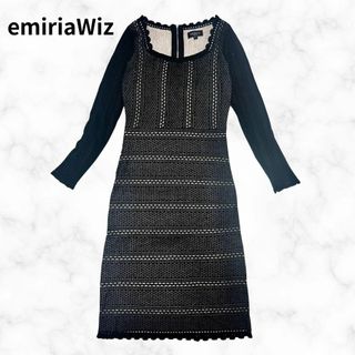 エミリアウィズ(EmiriaWiz)の【美品】 エミリアワイズ ニット ワンビース シースルー 総柄(ロングワンピース/マキシワンピース)