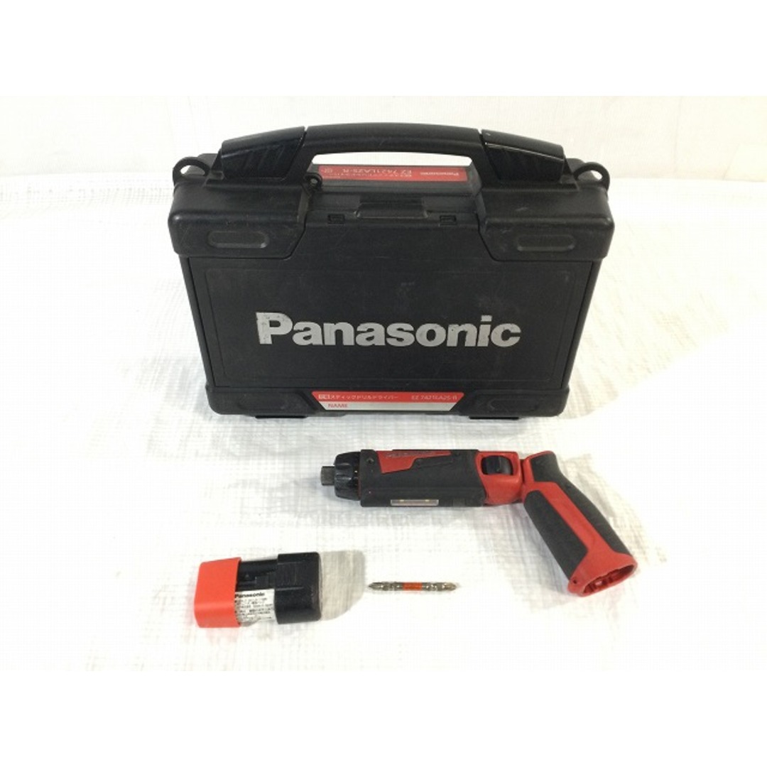 Panasonic(パナソニック)の☆中古品☆Panasonic パナソニック 7.2V 充電スティックドリルドライバー EZ7421 赤 バッテリー1個(1.5Ah) ケース付 コードレス 86762 自動車/バイクのバイク(工具)の商品写真