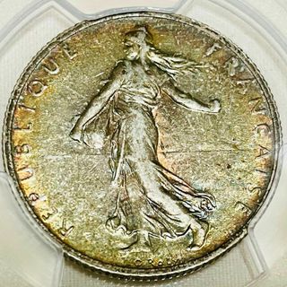 種を蒔く人 フランス 2フラン銀貨 1916 PCGS AU55 マリアンヌ(貨幣)