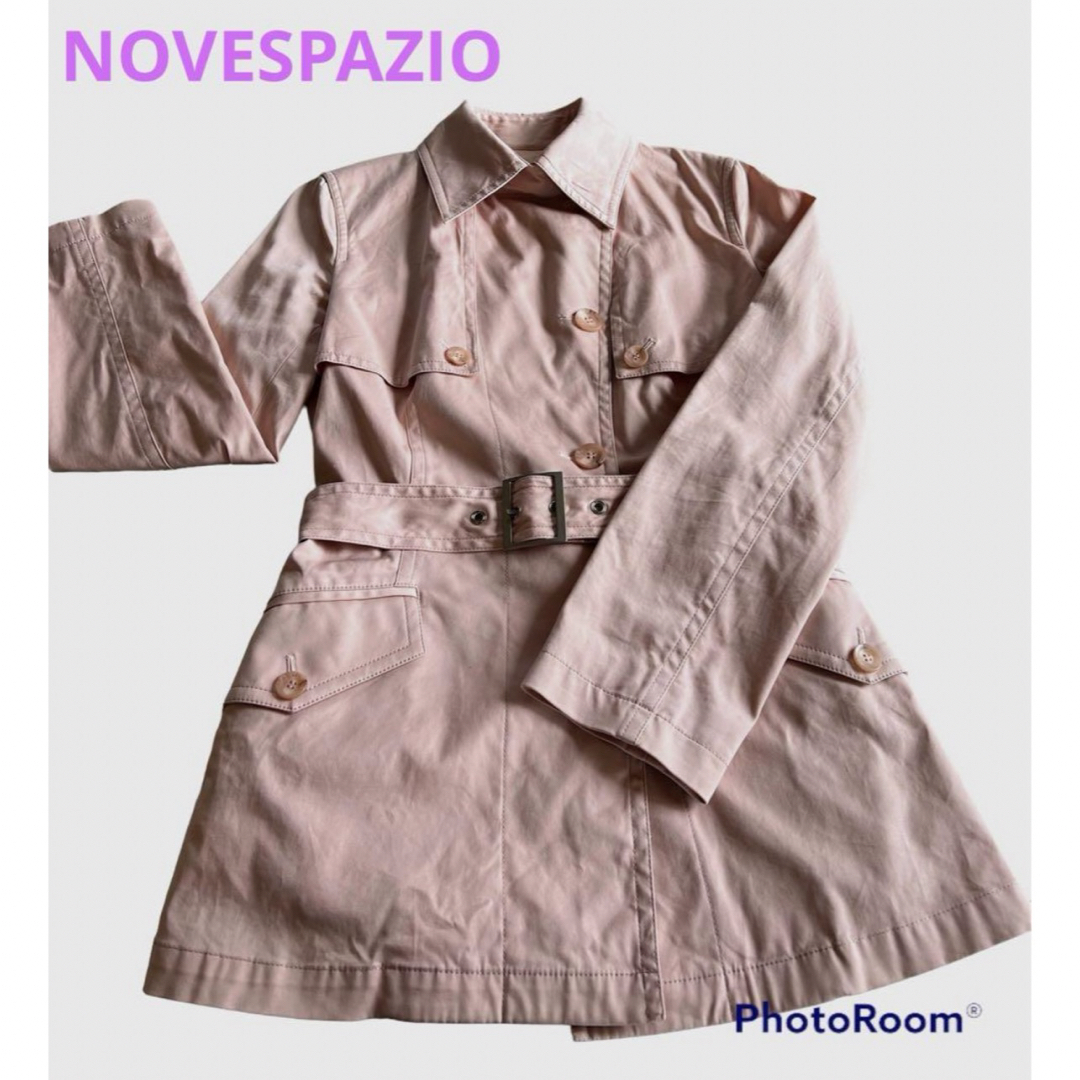 NOVESPAZIO(ノーベスパジオ)のノーベスパジオ　NOVESPAZIO  コート　アウター　ピンク　トレンチ レディースのジャケット/アウター(トレンチコート)の商品写真