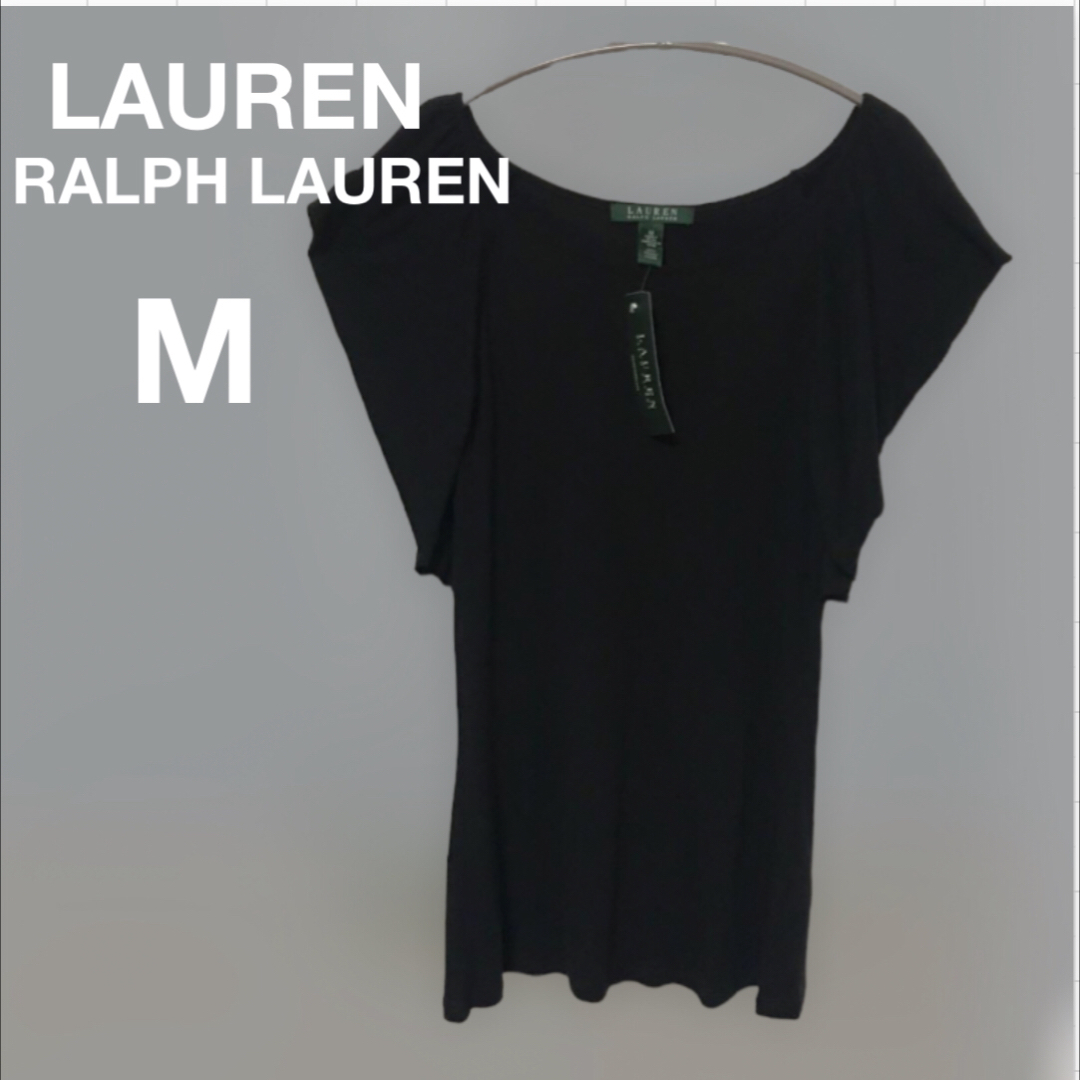 Ralph Lauren(ラルフローレン)のローレンラルフローレン 【未使用】 フレアスリーブカットソー　M　ブラック　春夏 レディースのトップス(カットソー(半袖/袖なし))の商品写真