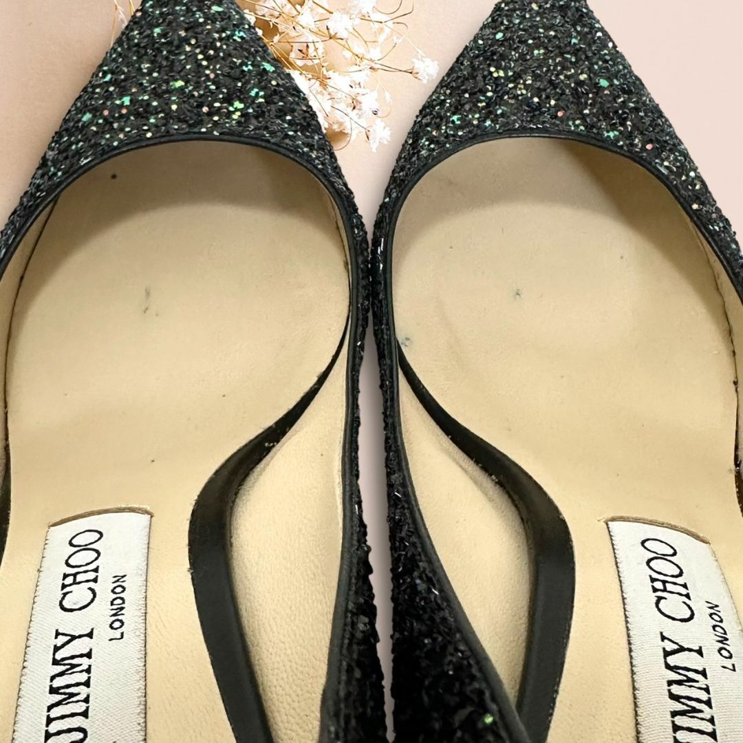 JIMMY CHOO(ジミーチュウ)の美品☆人気モデル☆ジミーチュウ ROMY85 ハイヒール パンプス グリッター レディースの靴/シューズ(ハイヒール/パンプス)の商品写真