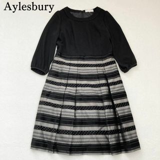 アリスバーリー(Aylesbury)の美品✨ アリスバーリー ボーダーワンピース ブラック M(ひざ丈ワンピース)