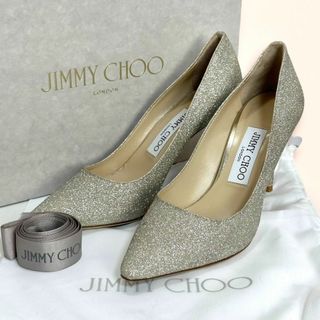 ジミーチュウ(JIMMY CHOO)の極美品☆現行品☆ジミーチュウ ROMY85 プラチナムアイス グリッター (ハイヒール/パンプス)