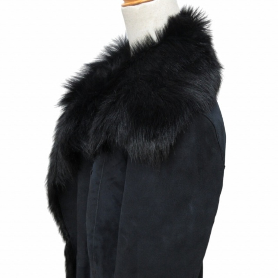 JOSEPH(ジョゼフ)のジョセフ ムートンーコート ファージャケット 毛皮 紺 38 約M IBO47 レディースのジャケット/アウター(ムートンコート)の商品写真