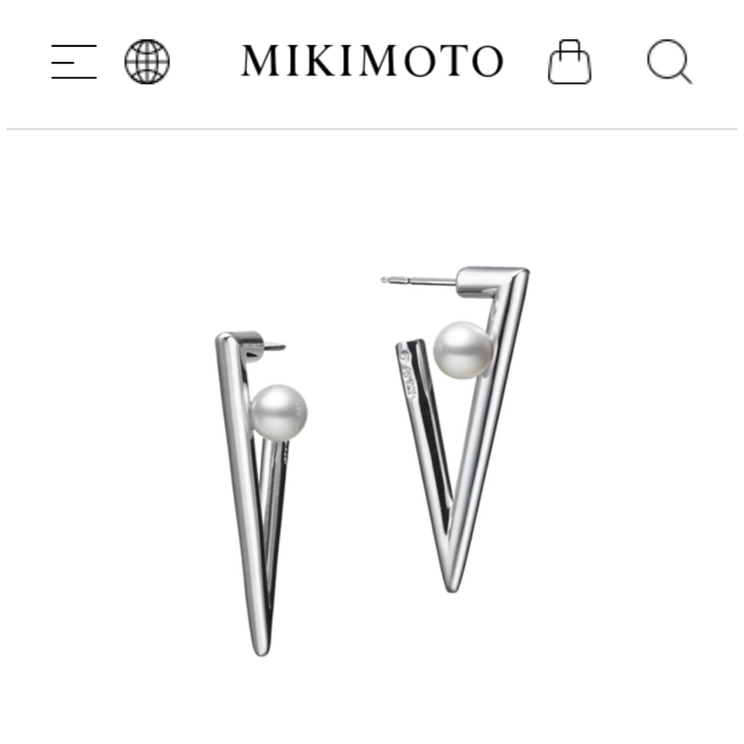 MIKIMOTO - 国内百貨店購入 ミキモト v code ピアス シルバー MIKIMOTO - 国内百貨店購入 ミキモト v code ピアス シルバー
