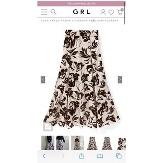 グレイル(GRL)の【GRL】新品未使用！花柄フロッキーフレアスカート[tu460](ロングスカート)