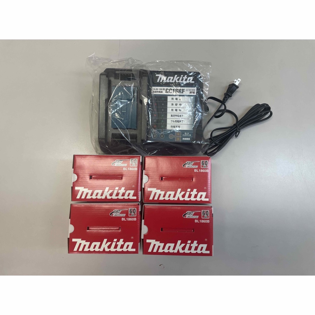 Makita(マキタ)のマキタバッテリー　BL1860B 18V6.0Ah 新品　4個+充電器付き その他のその他(その他)の商品写真