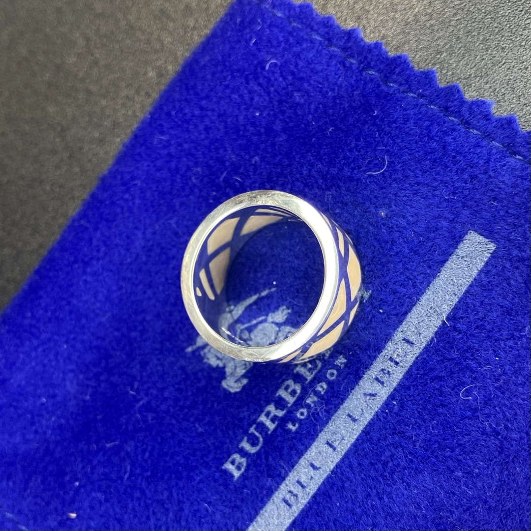BURBERRY BLUE LABEL(バーバリーブルーレーベル)の【正規品 美品】 バーバリー ノバチェック シルバーリング シグネチャー 指輪 レディースのアクセサリー(リング(指輪))の商品写真