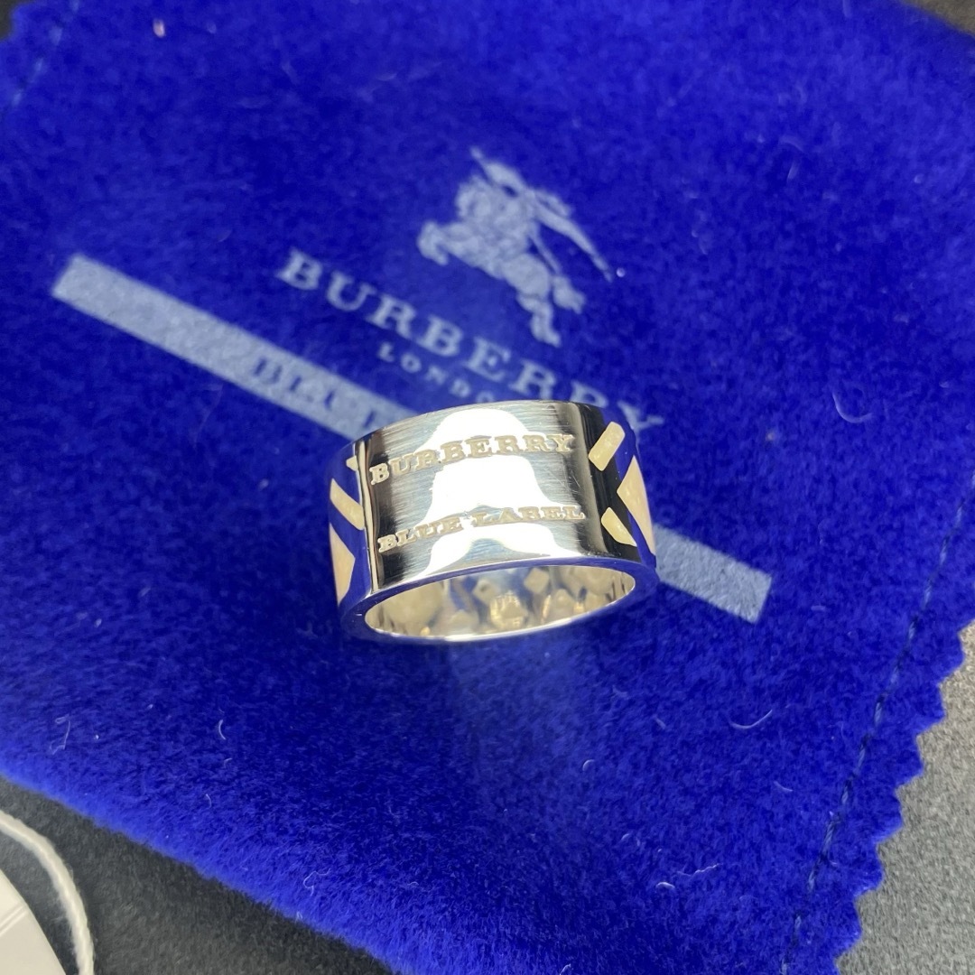 BURBERRY BLUE LABEL(バーバリーブルーレーベル)の【正規品 美品】 バーバリー ノバチェック シルバーリング シグネチャー 指輪 レディースのアクセサリー(リング(指輪))の商品写真