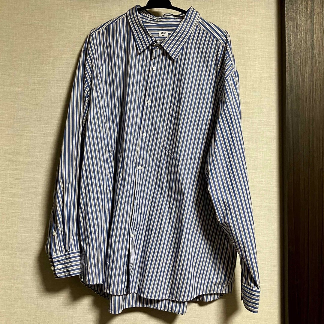 UNIQLO(ユニクロ)のUNIQLO エクストラファインコットンブロードストライプシャツ 65 BLUE メンズのトップス(シャツ)の商品写真