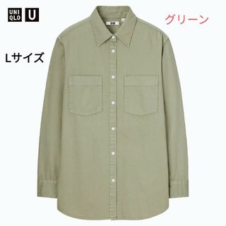 ユニクロ(UNIQLO)のUNIQLO ユニクロ  ダブルポケットオーバーサイズシャツ  Lサイズ(シャツ/ブラウス(長袖/七分))