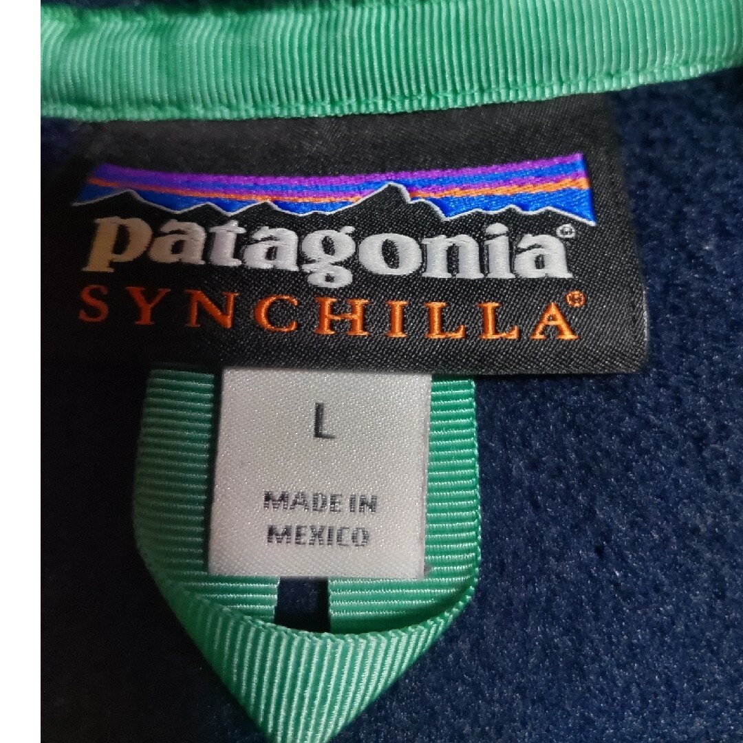 patagonia(パタゴニア)のpatagoniaスナップTフルジップフーディ☆ネイビー✕レッドsizeL メンズのトップス(パーカー)の商品写真