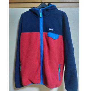 パタゴニア(patagonia)のpatagoniaスナップTフルジップフーディ☆ネイビー✕レッドsizeL(パーカー)