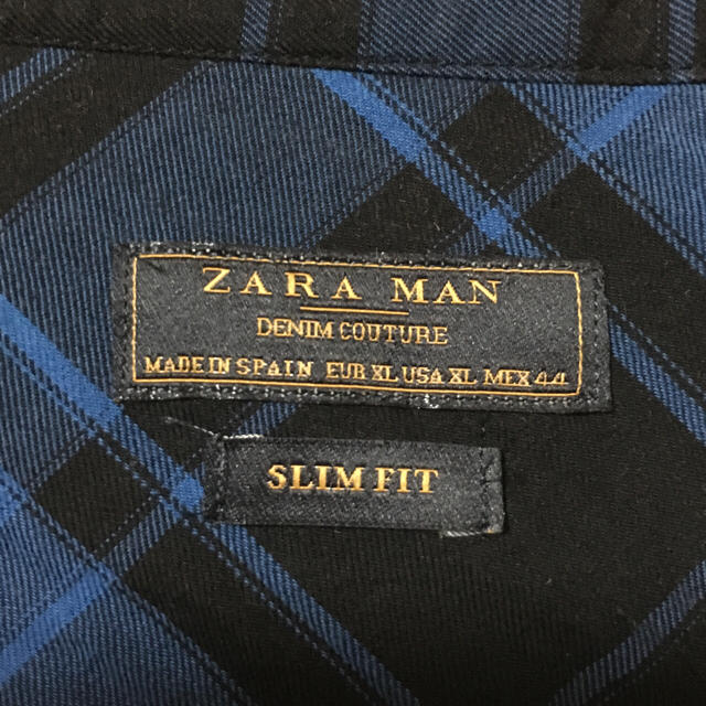 ZARA(ザラ)のZARA MAN ザラマン チェックシャツ ブルー XLサイズ メンズのトップス(シャツ)の商品写真