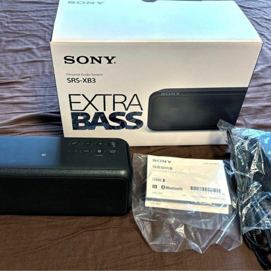 【美品】SONY SRS-XB3(B) Bluetoothスピーカー 防滴 スマホ/家電/カメラのオーディオ機器(スピーカー)の商品写真