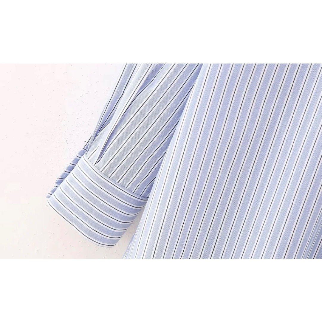 ストライプデザインシャツブラウス MAISON DE THERESE ブラウス シャツ 長袖ストライプシャツ