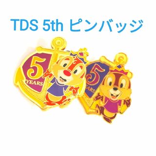 チップアンドデール(チップ&デール)のTDS チップ デール ディズニーシー 5周年グッズ ピンバッジ(バッジ/ピンバッジ)