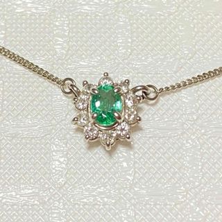 ジュエリーマキ(ジュエリーマキ)の ジュエリーマキ　Pt850 エメラルド　ダイヤモンド　ネックレス(ネックレス)