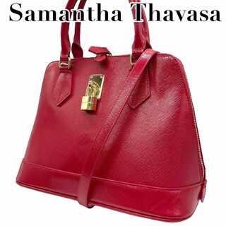 サマンサタバサ(Samantha Thavasa)の美品　サマンサタバサ　s6 レディアゼル　ハンドバッグ 2way 斜め掛け　赤(ハンドバッグ)