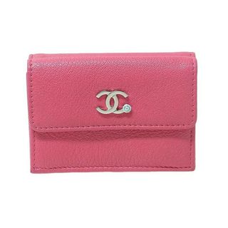 シャネル(CHANEL)の　シャネル CHANEL ラッキーアンブレラ コンパクト ウォレット AP0264 ピンク 型押しレザー レディース 三つ折り財布(財布)