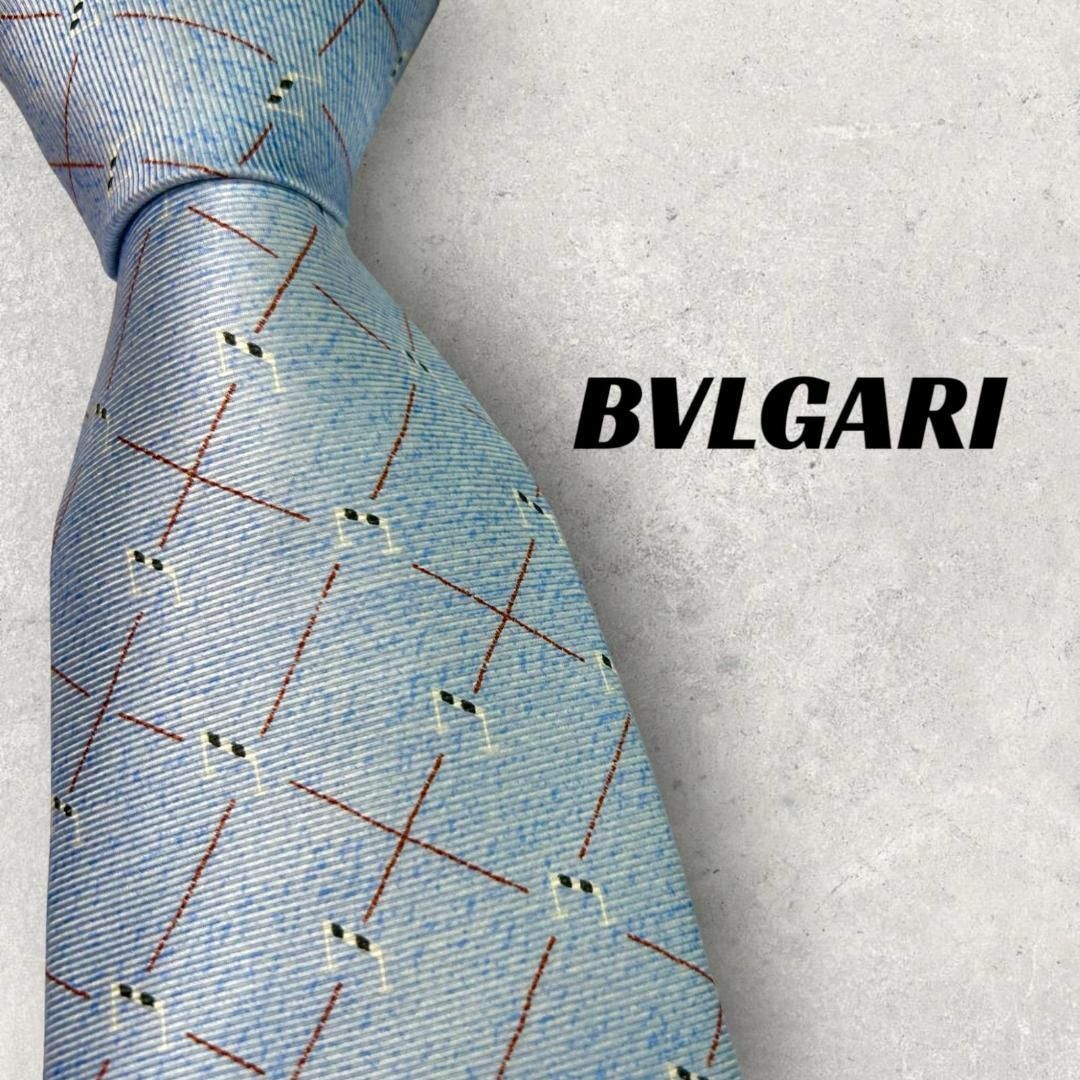 BVLGARI(ブルガリ)の【5883】良品！ブルガリ　ネクタイ　水色系. メンズのファッション小物(ネクタイ)の商品写真