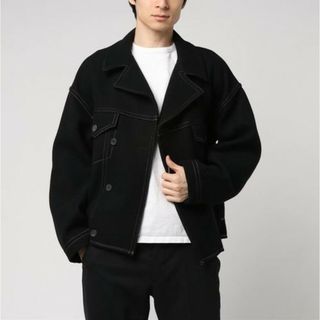 KURO 19AW メルトンカラーステッチングジャケット クロ BYKURO(ブルゾン)