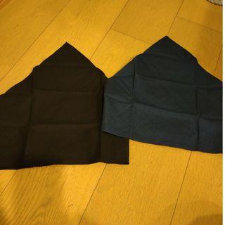 お得セット！ハンドメイド　大人用三角巾2枚セット　無地　黒　紺(キッチン小物)