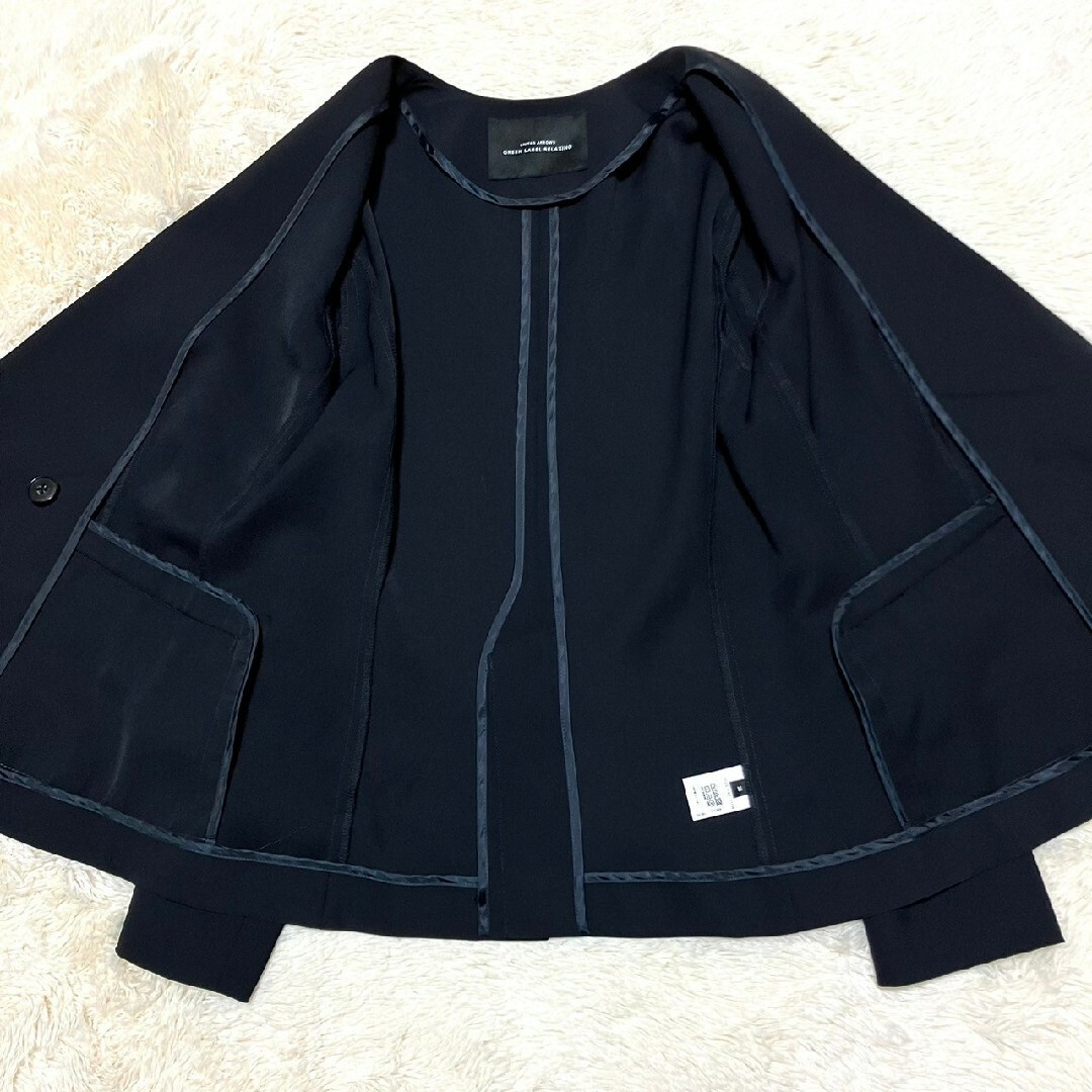 UNITED ARROWS green label relaxing(ユナイテッドアローズグリーンレーベルリラクシング)の極美品★GREEN LABEL RELAXING★D ノーラペル ジャケット 黒 レディースのジャケット/アウター(ノーカラージャケット)の商品写真