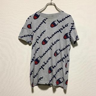 チャンピオン(Champion)のアメリカ古着　子供服 champion チャンピオン　半袖　Tシャツ　総柄　ロゴ(Tシャツ/カットソー)