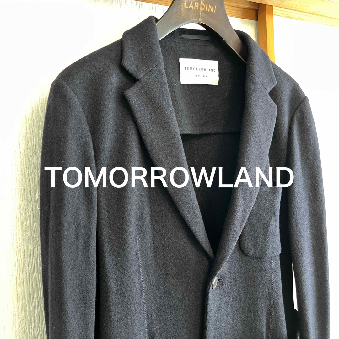 美品】TOMORROWLAND ダークネイビー ウールカシミヤ ジャケット 美品】TOMORROWLAND ダークネイビー ウールカシミヤ ジャケット