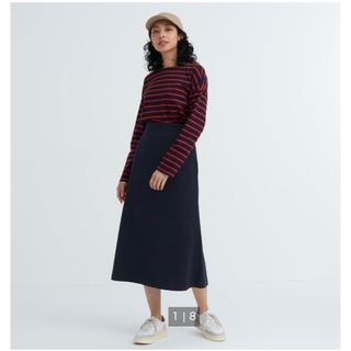 ユニクロ(UNIQLO)のユニクロ UNIQLO ブラッシュドジャージーフレアスカート 新品タグ付(ロングスカート)