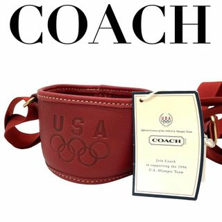 コーチ(COACH)の激レア　美品　COACH コーチ　e10 本革　レザー　ボトルホルダー　赤(コインケース)